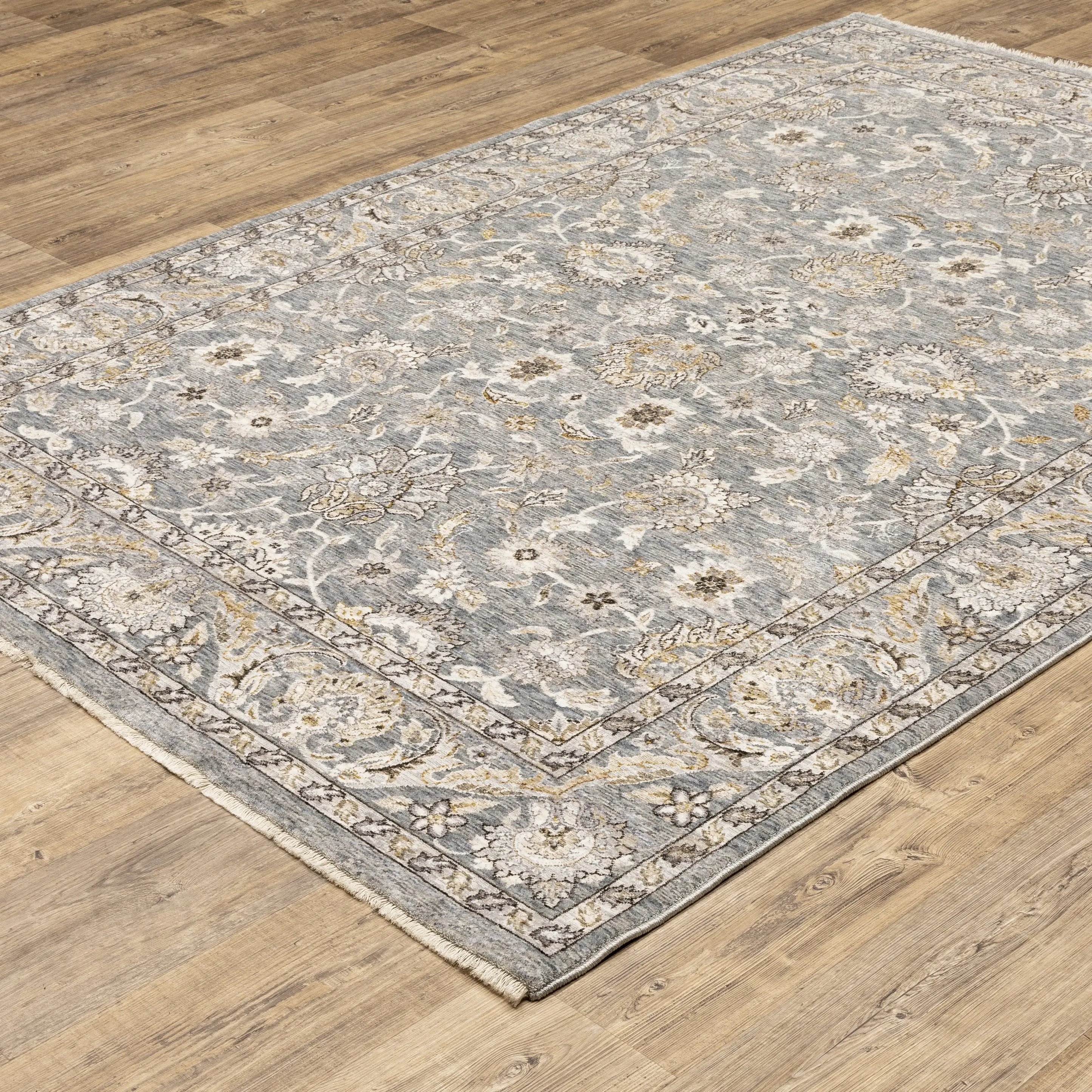 Maharaja 5 x 8 Blue and Ivory Area Rug-2