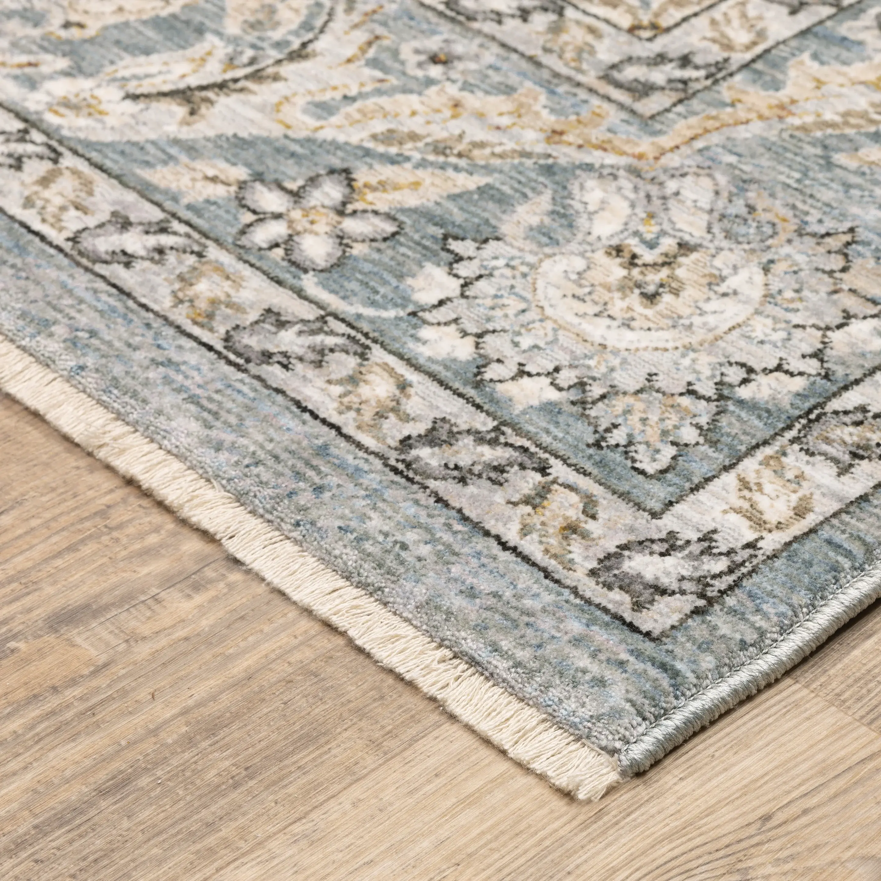 Maharaja 5 x 8 Blue and Ivory Area Rug-4
