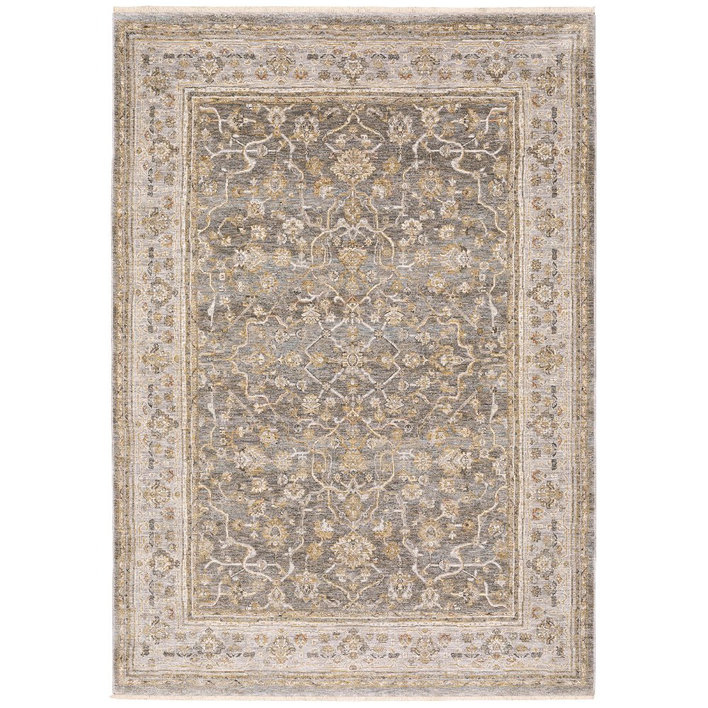 Maharaja 8 x 11 Gray and Gold Area Rug