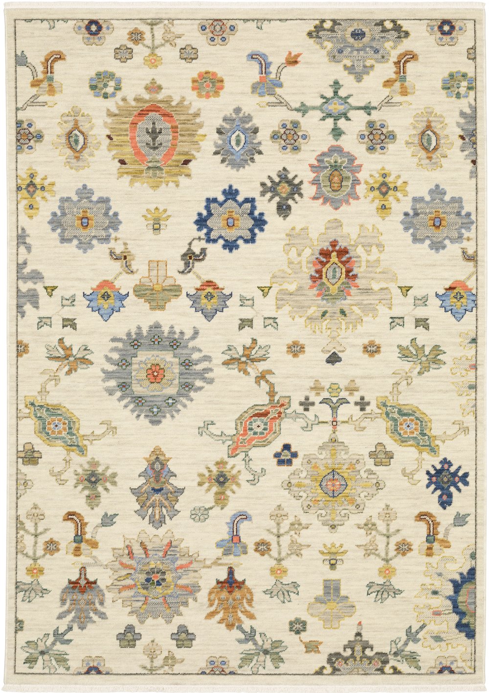 Lucca 8 x 11 Flower Garden Ivory Area Rug