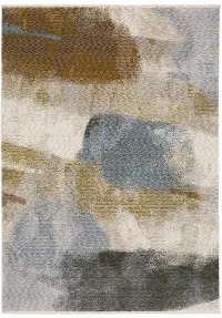 Hayden 5 x 8 Modern Beige and Rust Area Rug