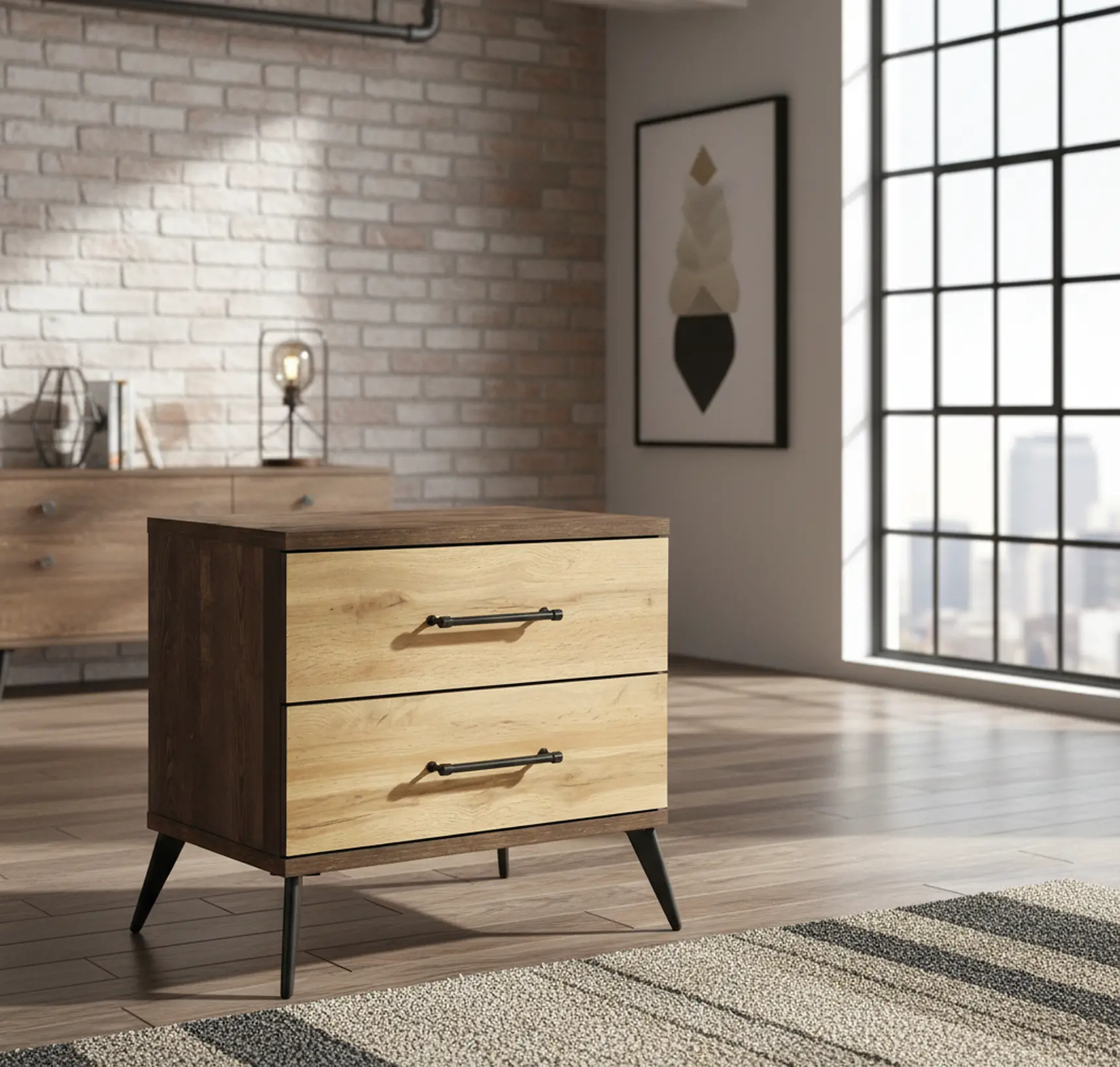 C0306A-025 Pine Row Antique Natural and Brown Nightstand-11