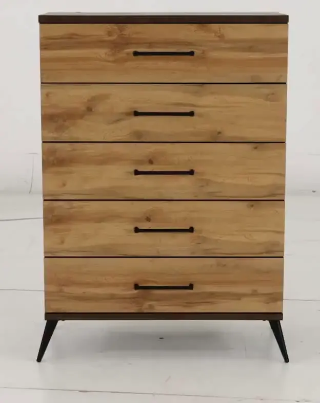 C0306A-N35 Pine Row Antique Natural and Brown Chest of Drawers-10
