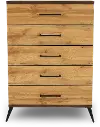 C0306A-N35 Pine Row Antique Natural and Brown Chest of Drawers