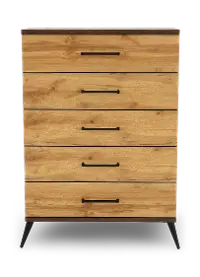 C0306A-N35 Pine Row Antique Natural and Brown Chest of Drawers