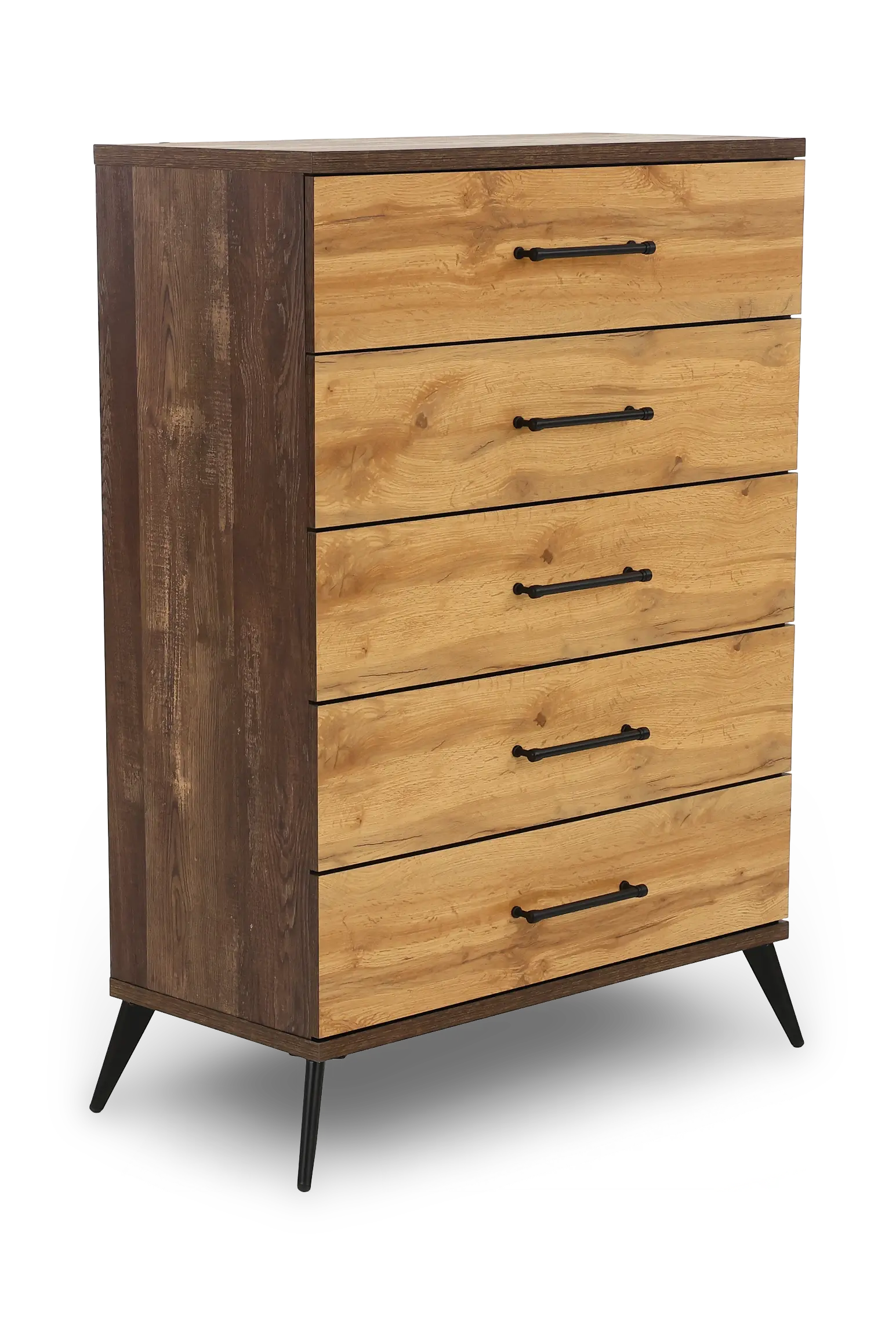 C0306A-N35 Pine Row Antique Natural and Brown Chest of Drawers-4