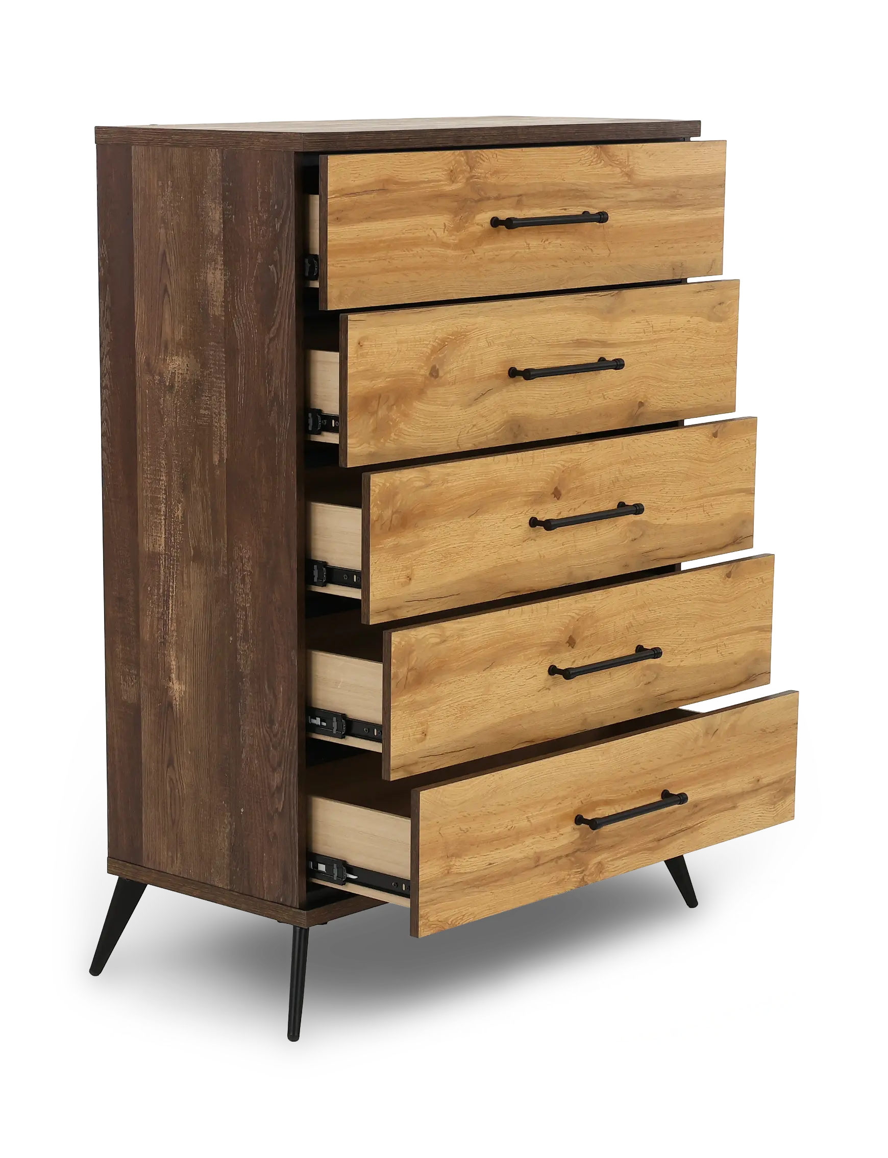 C0306A-N35 Pine Row Antique Natural and Brown Chest of Drawers-5