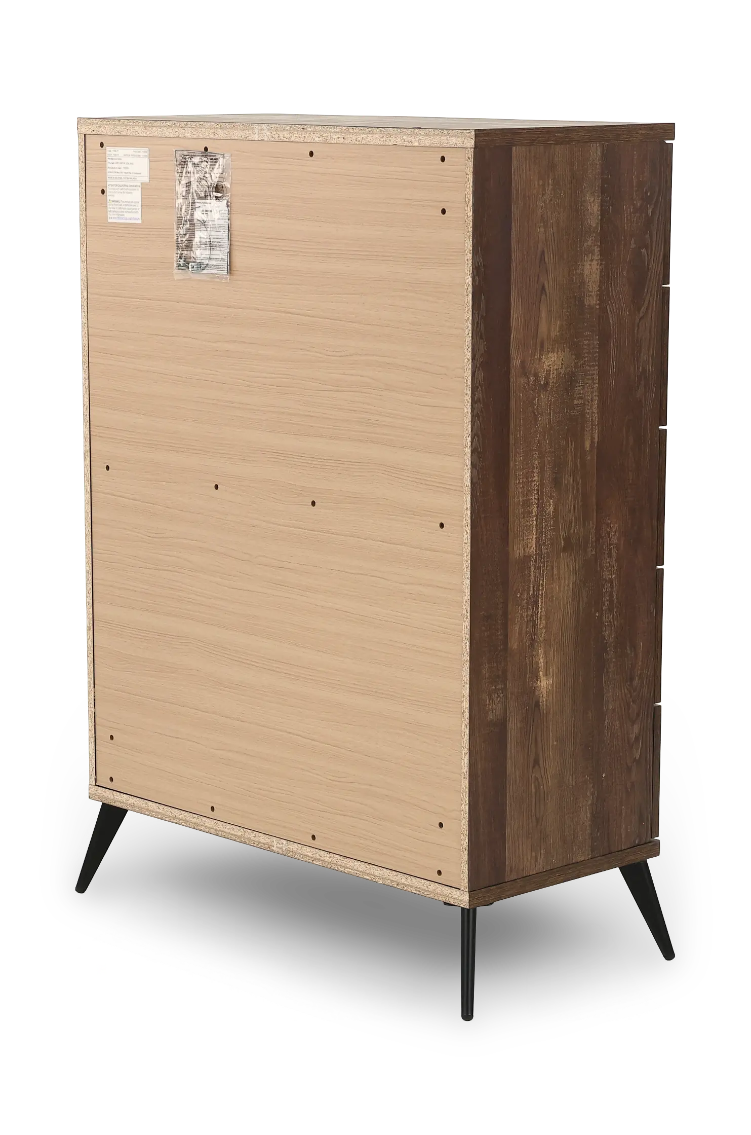 C0306A-N35 Pine Row Antique Natural and Brown Chest of Drawers-7