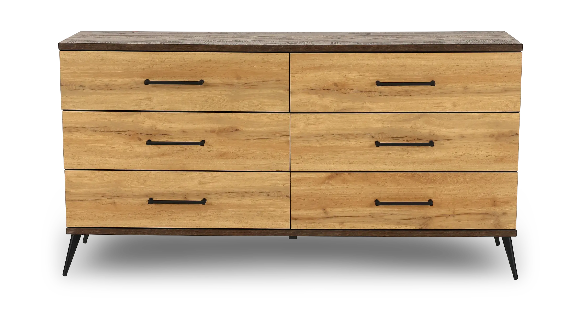 C0306A-N45 Pine Row Antique Natural and Brown Dresser-1