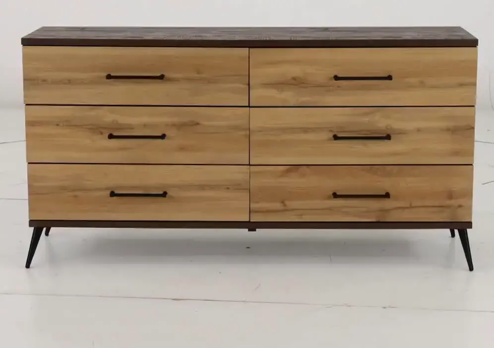 C0306A-N45 Pine Row Antique Natural and Brown Dresser-10