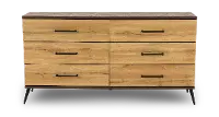 C0306A-N45 Pine Row Antique Natural and Brown Dresser