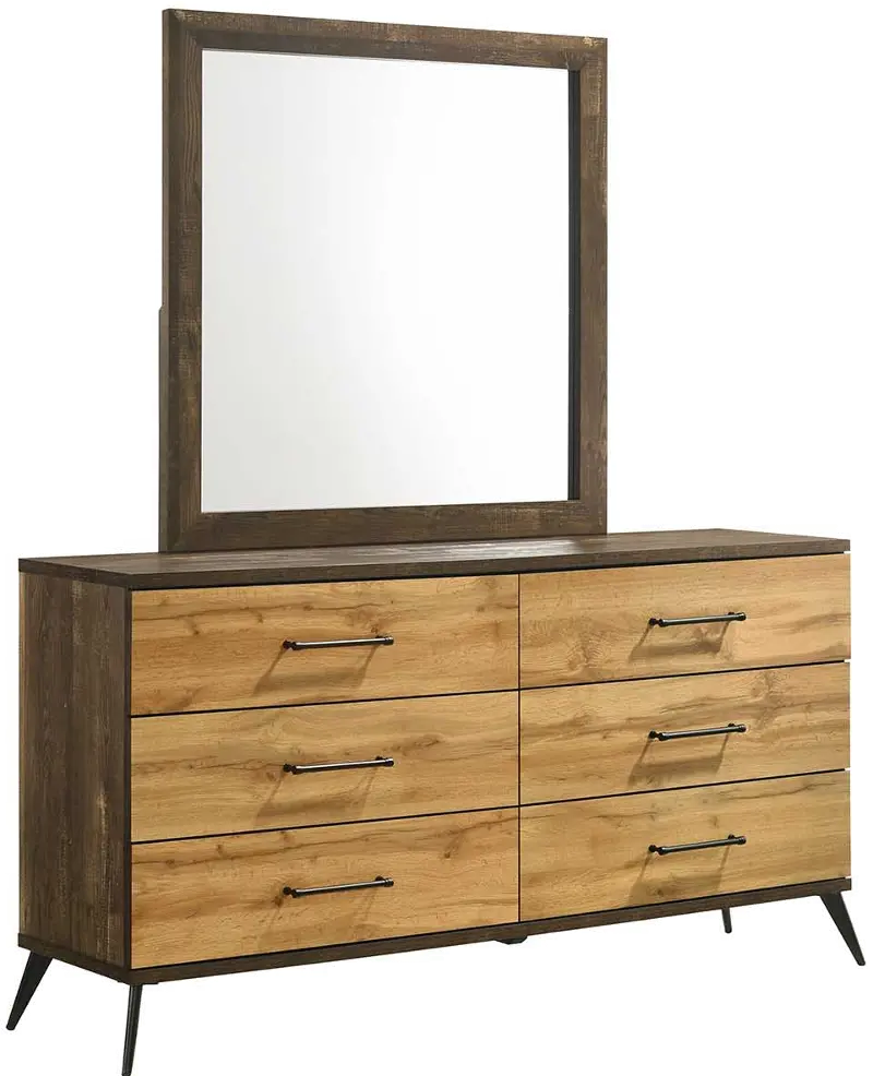 Pine Row Antique Natural and Brown Dresser