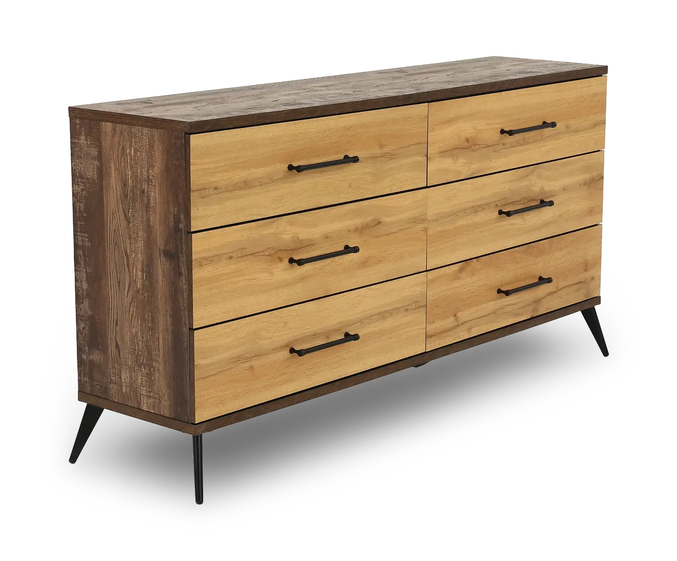 C0306A-N45 Pine Row Antique Natural and Brown Dresser-4