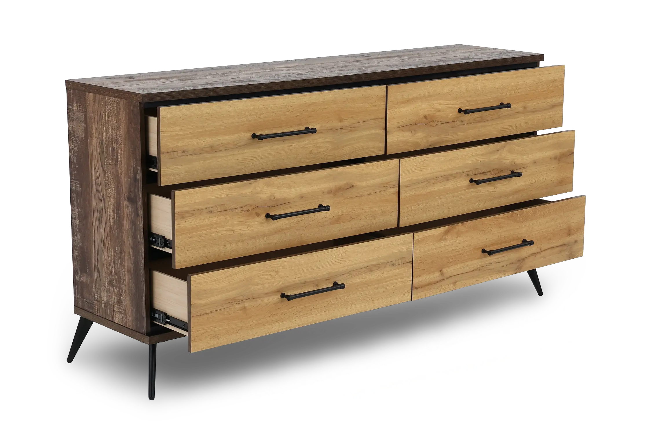 C0306A-N45 Pine Row Antique Natural and Brown Dresser-5