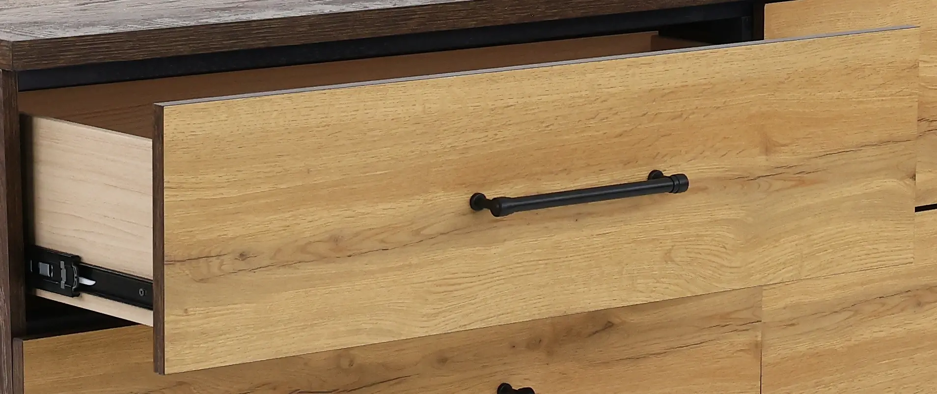 C0306A-N45 Pine Row Antique Natural and Brown Dresser-7