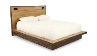 C0306-PR-BED4/6 Pine Row Natural and Brown Full Platform Bed