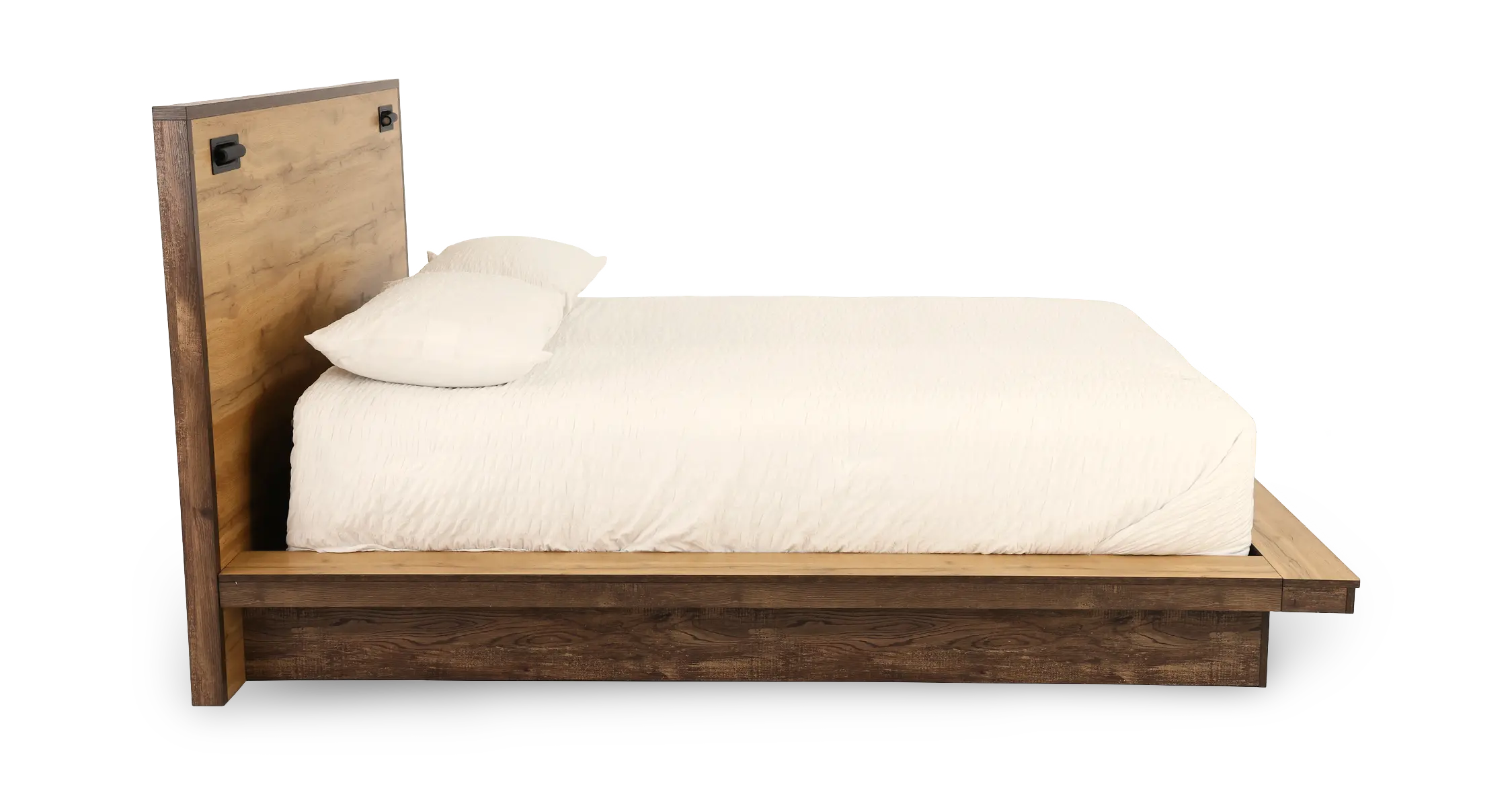 C0306-PR-BED4/6 Pine Row Natural and Brown Full Platform Bed-5