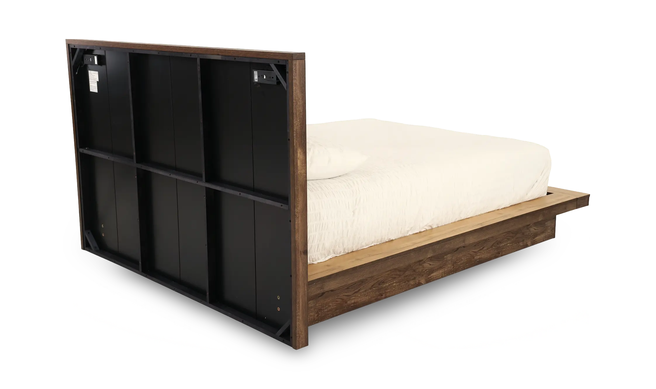 C0306-PR-BED4/6 Pine Row Natural and Brown Full Platform Bed-6
