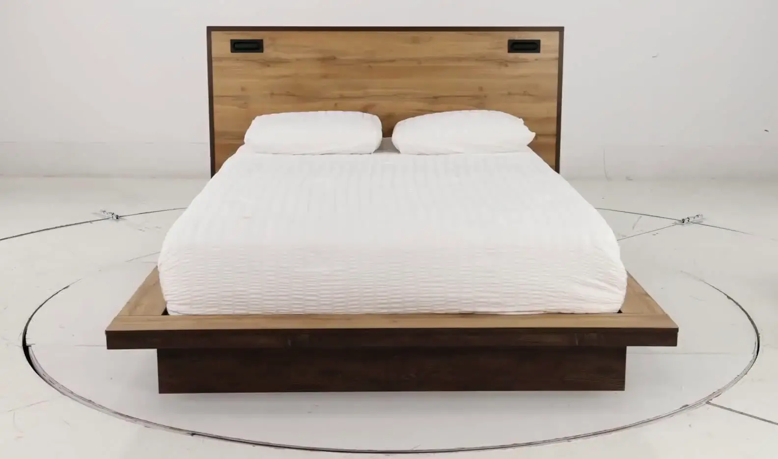 C0306-PR-BED-5/0 Pine Row Natural and Brown Queen Platform Bed-12