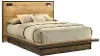 C0306-PR-BED-5/0 Pine Row Natural and Brown Queen Platform Bed