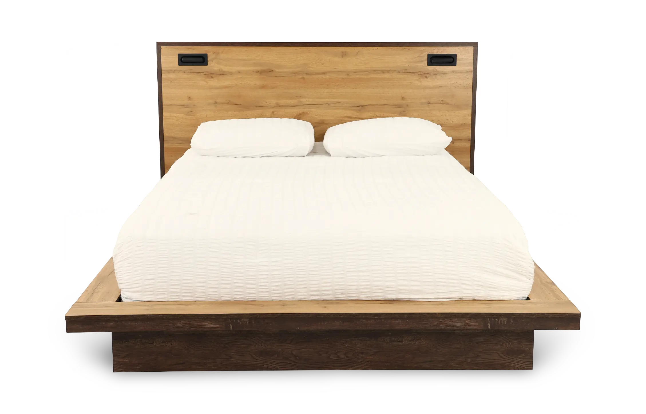 C0306-PR-BED-5/0 Pine Row Natural and Brown Queen Platform Bed-5