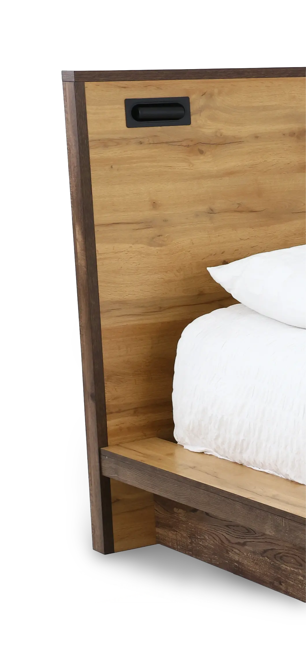 C0306-PR-BED-5/0 Pine Row Natural and Brown Queen Platform Bed-8