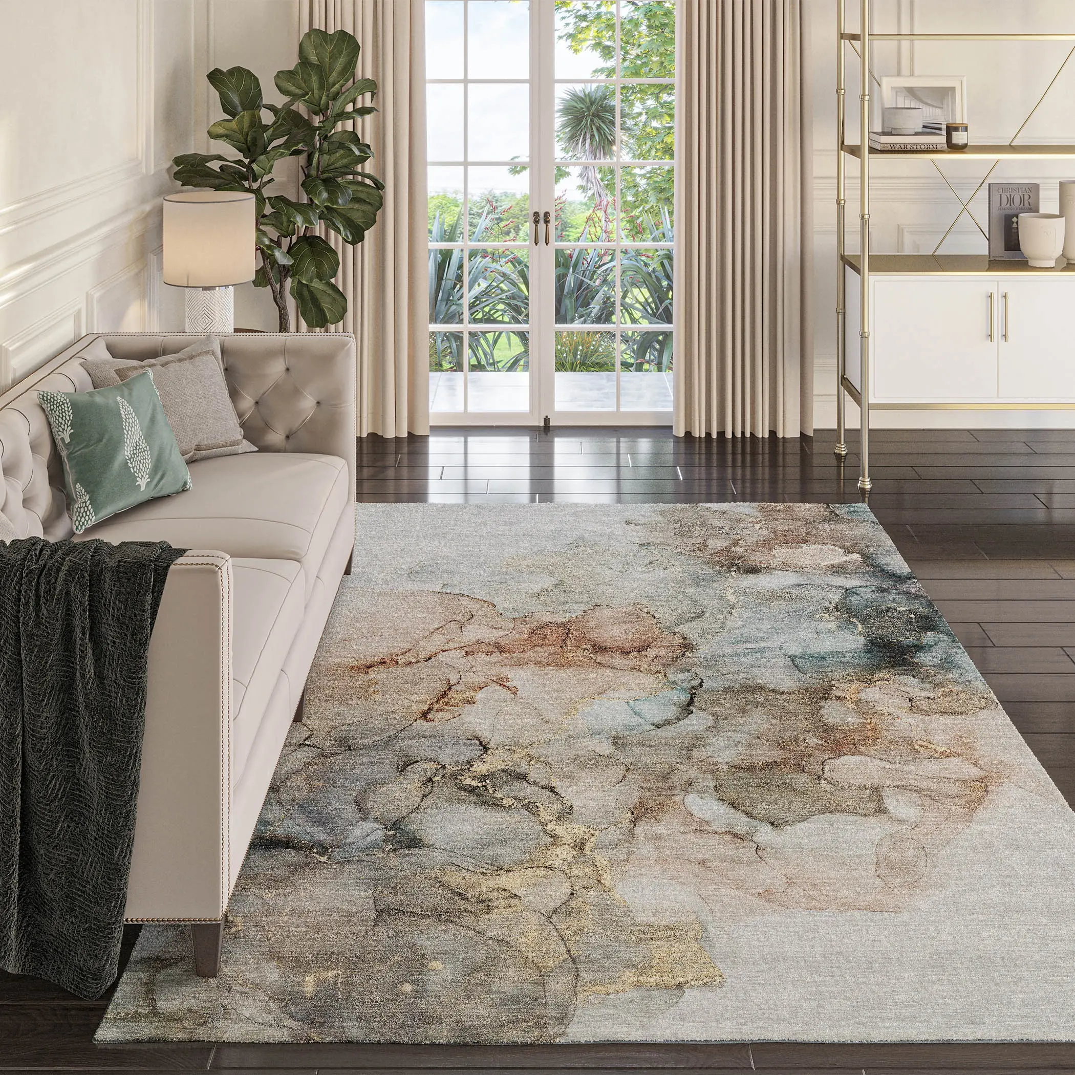 OY12TA5X8-ODYSSEY/OY12-TAN/5X7 Odyssey 5 x 8 Tan Luxury Area Rug-3