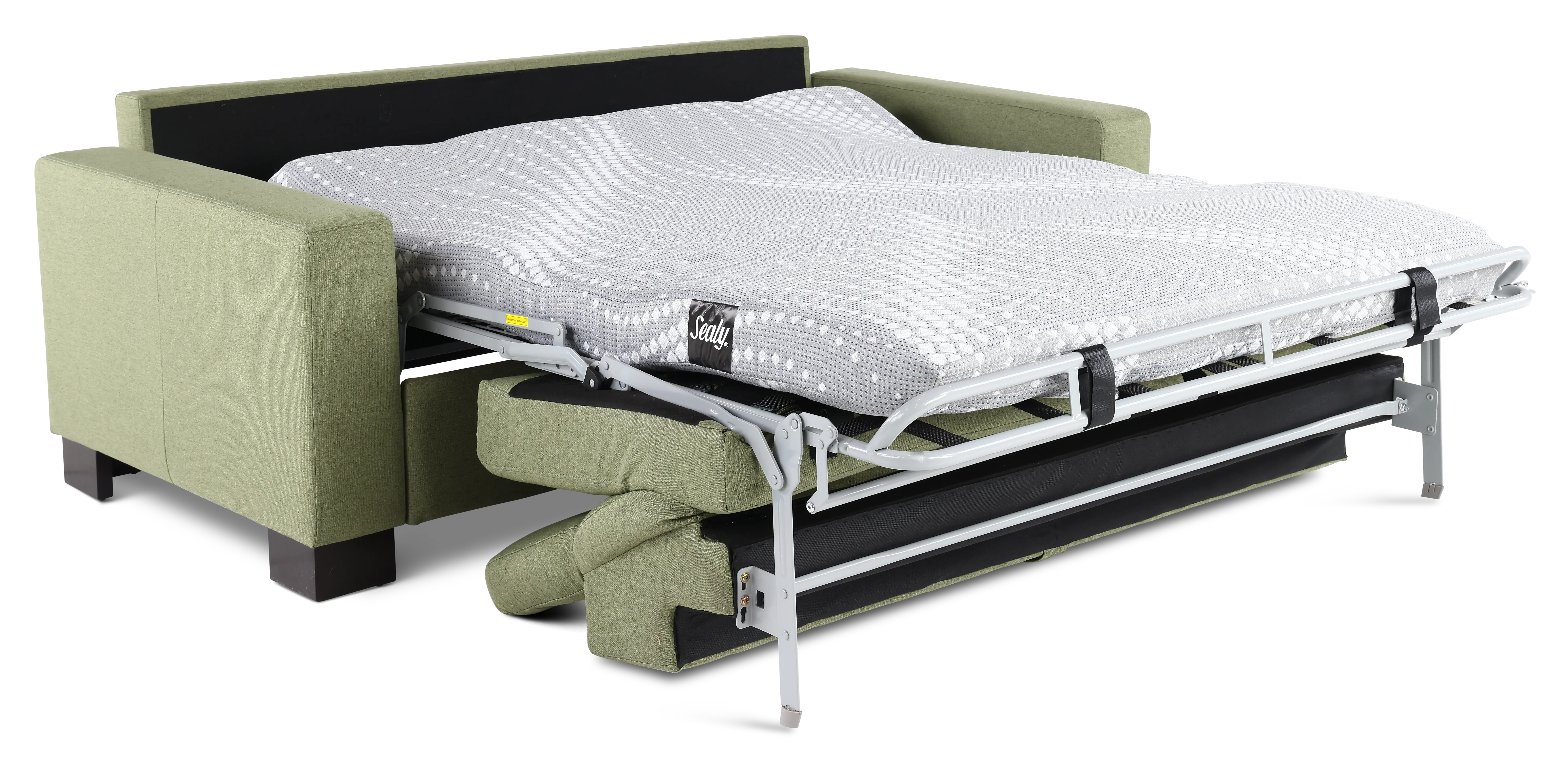 Chelsea Chive Light Green Queen Rollout Sleeper Sofa-5
