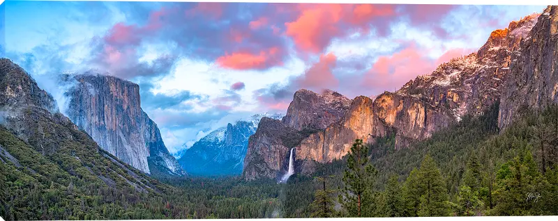 Yosemite Sunrise Panoramic Canvas
