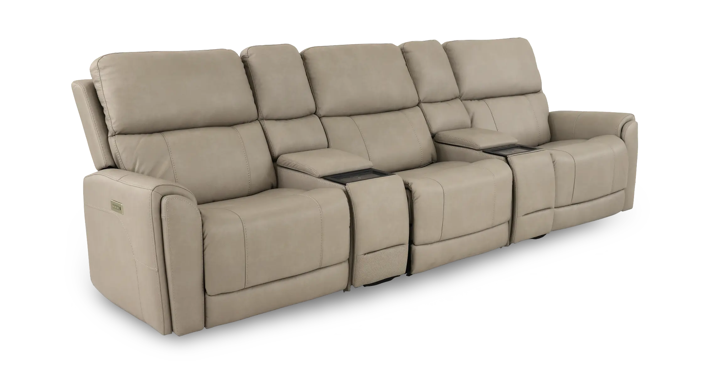 Damon Capriccio Dove 5- Piece Power Reclining Home Theater Seating-4