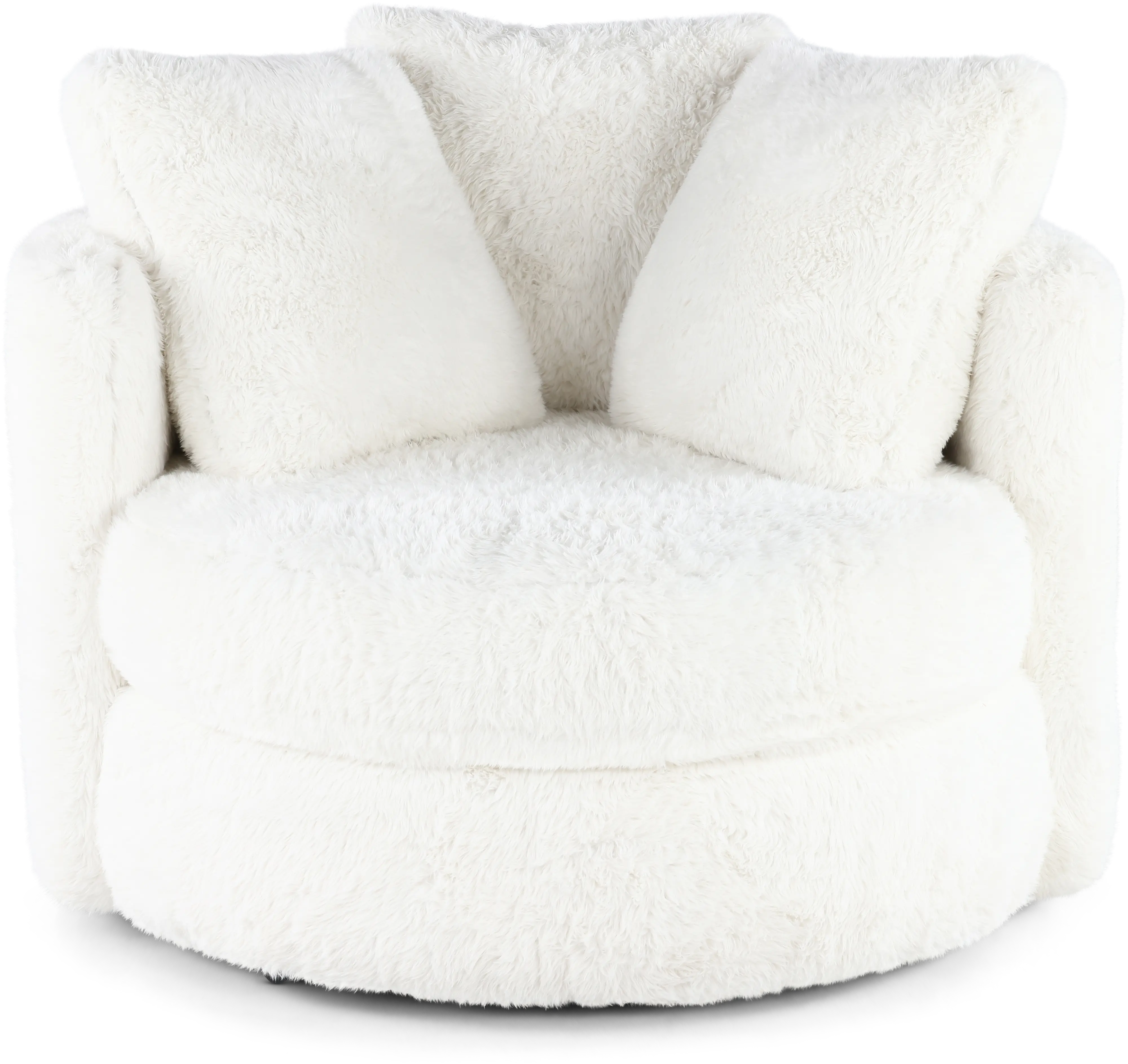 Rebecca Ivory Fur Swivel Chair-1