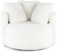 Rebecca Ivory Fur Swivel Chair