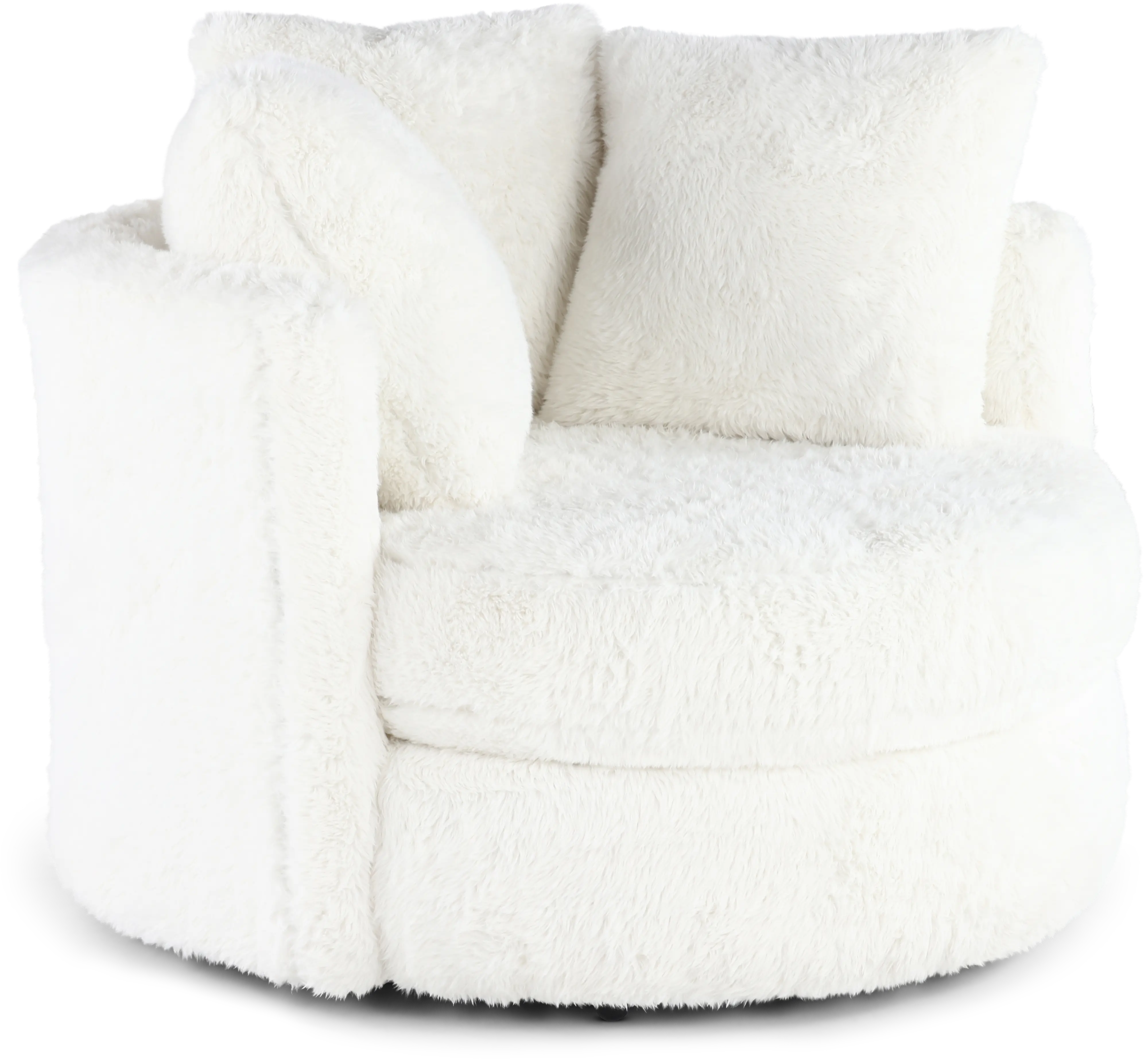 Rebecca Ivory Fur Swivel Chair-4