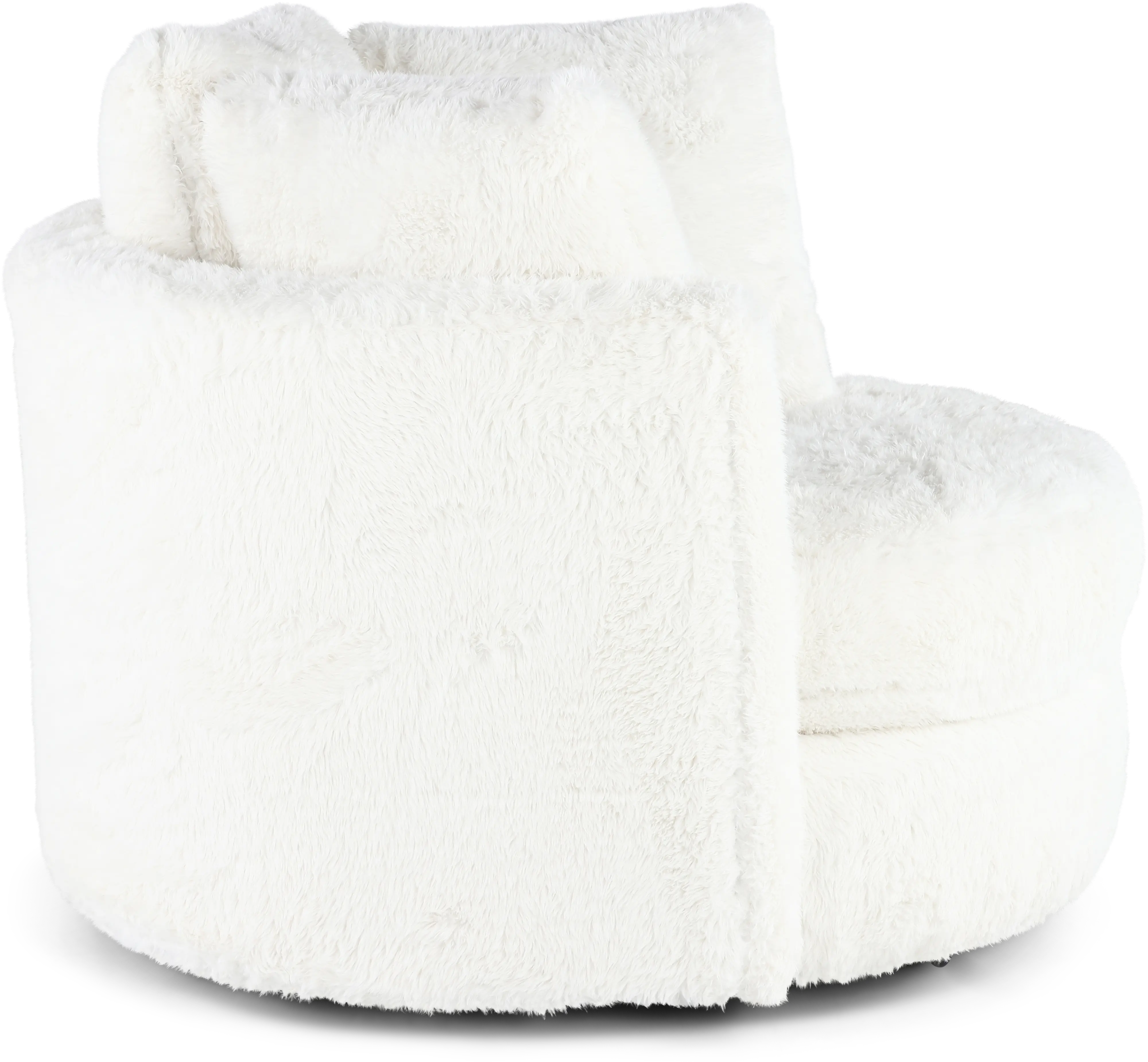 Rebecca Ivory Fur Swivel Chair-6