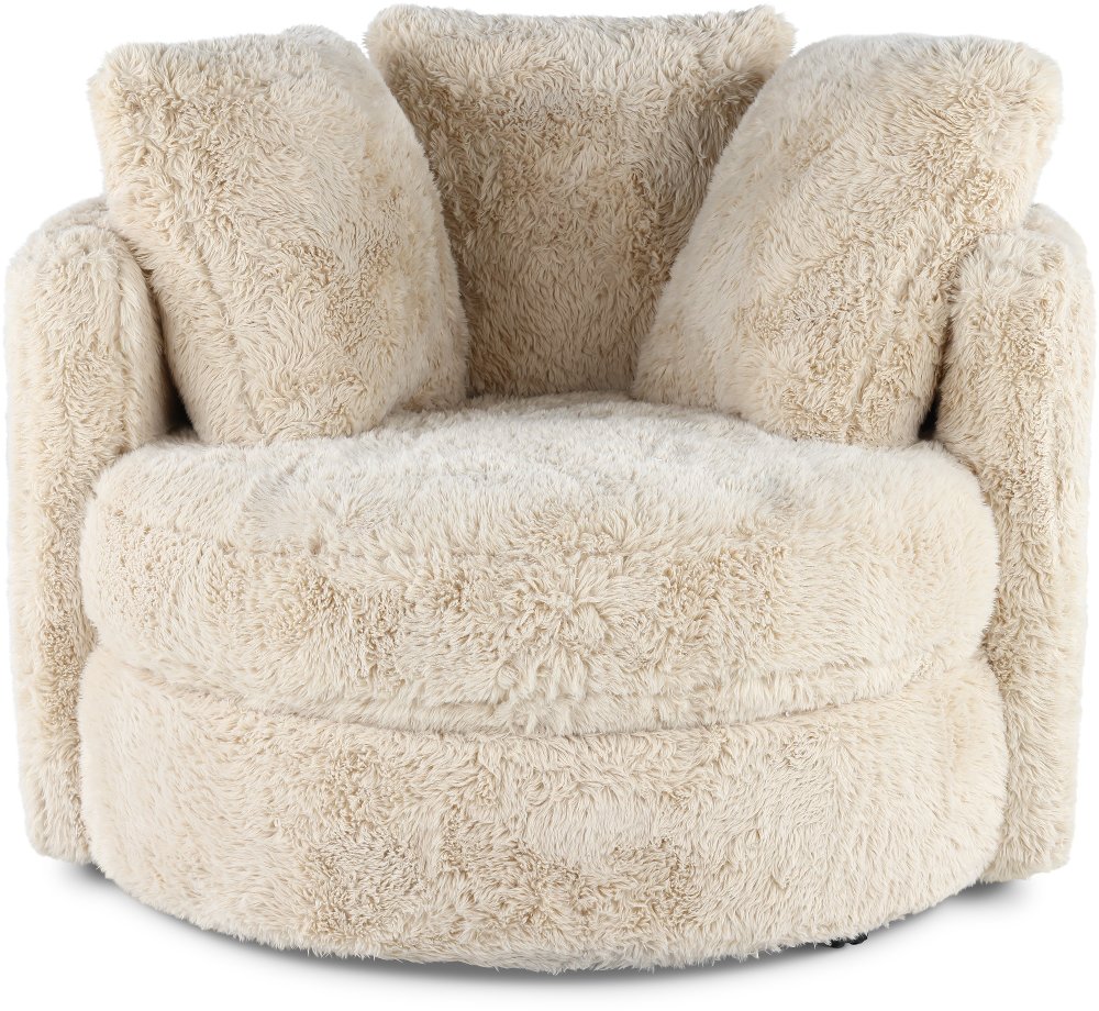 Rebecca Sand Fur Swivel Chair