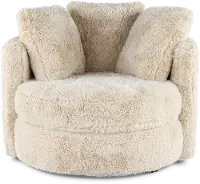 Rebecca Sand Fur Swivel Chair