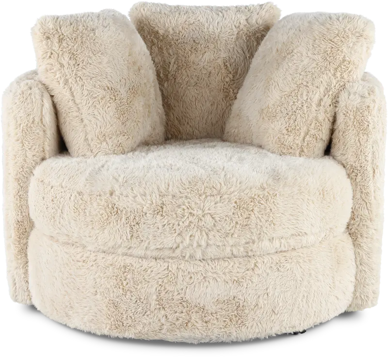 Rebecca Sand Fur Swivel Chair