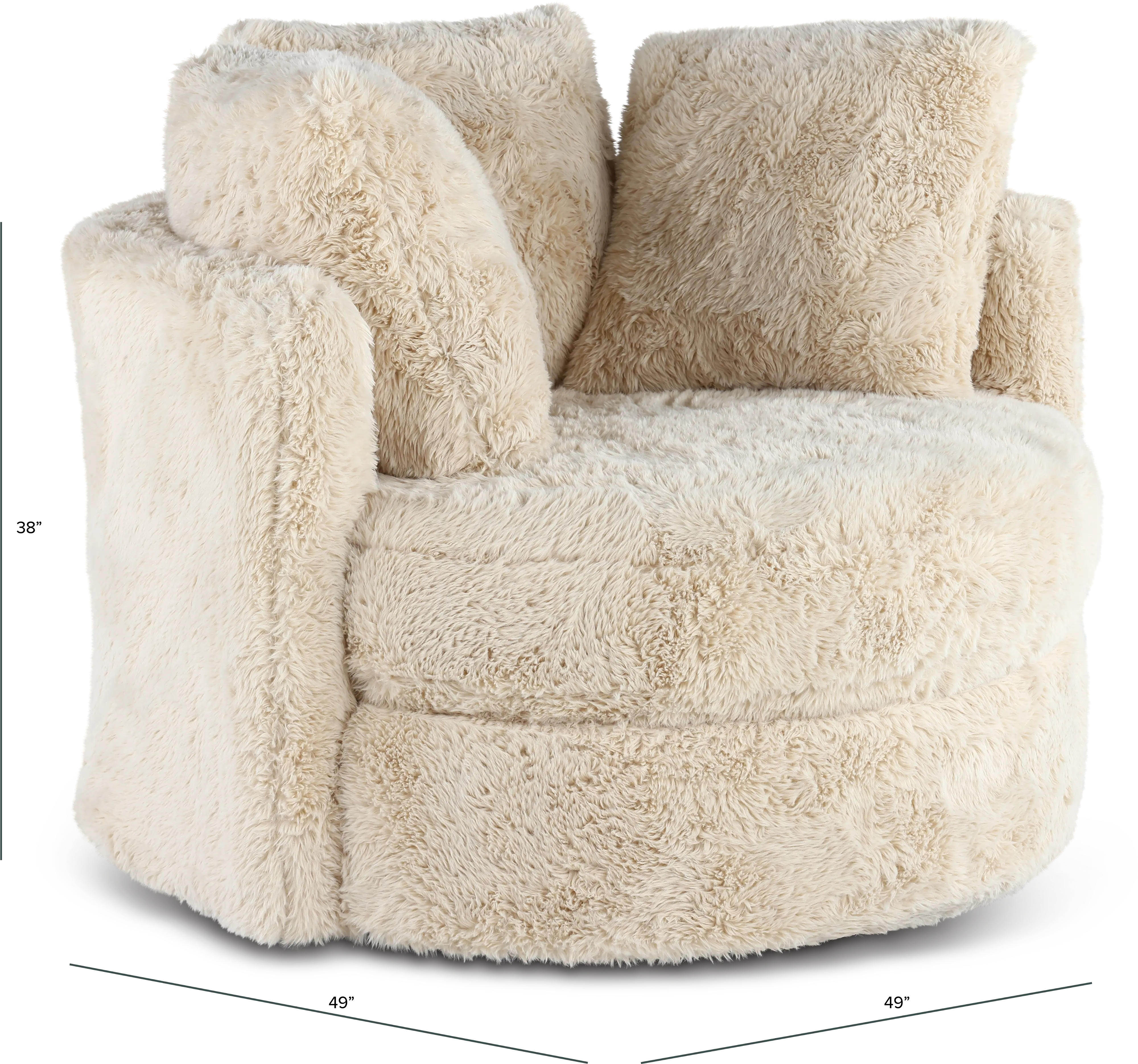 Rebecca Sand Fur Swivel Chair-3