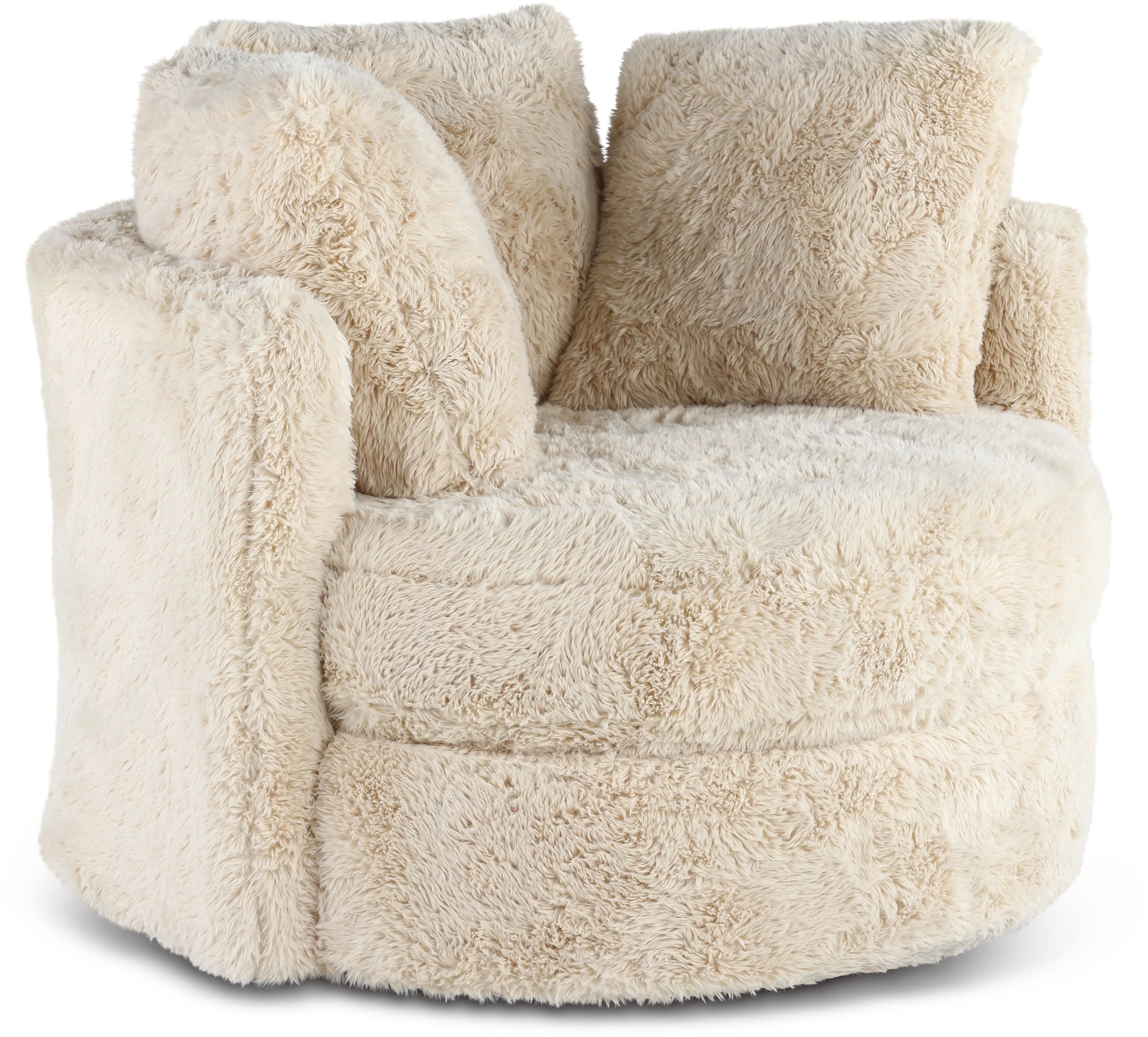Rebecca Sand Fur Swivel Chair-4