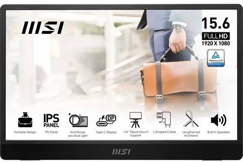MSI Pro MP161 E2 15.6  Portable Monitor - Metal Gray-1