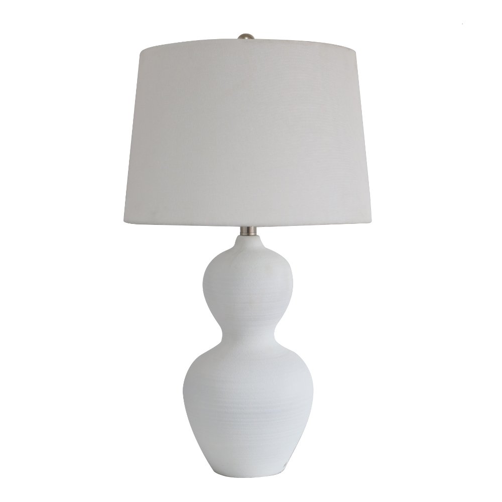 29" White Marble Table Lamp