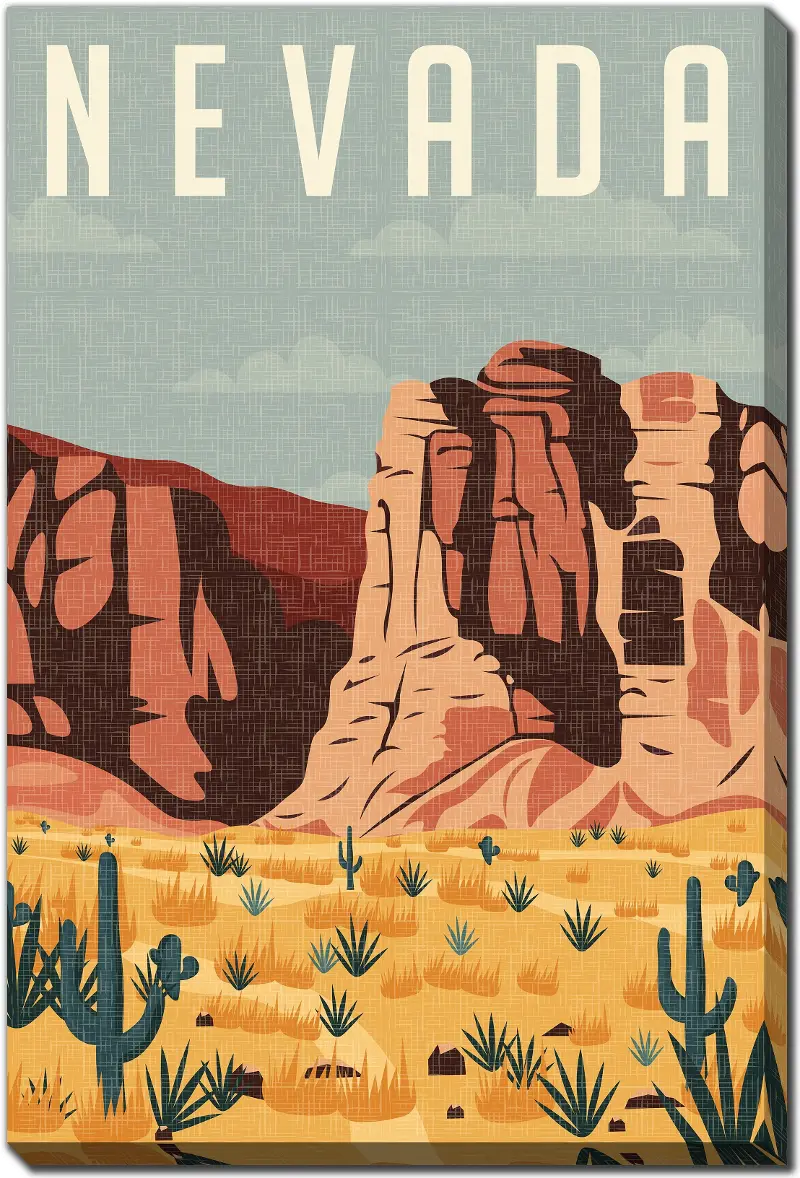 Nevada Orange, Yellow, Brown Canvas