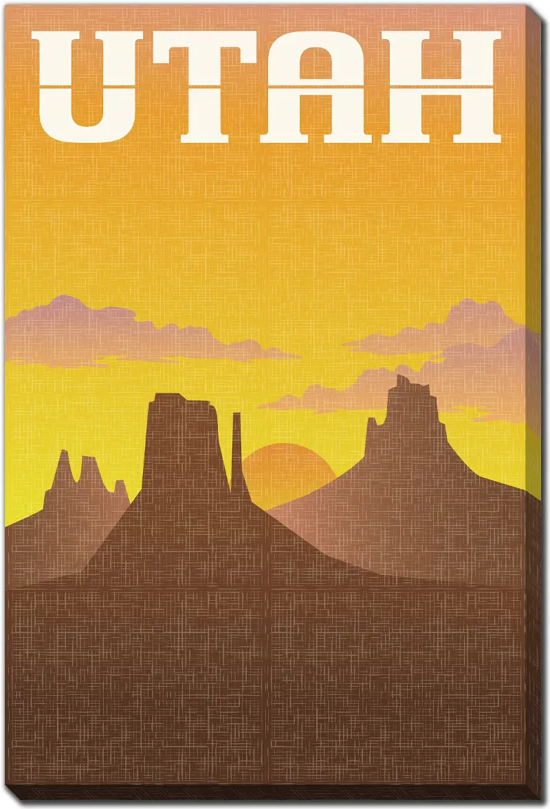 Utah Yellow, Orange, Brown Canvas