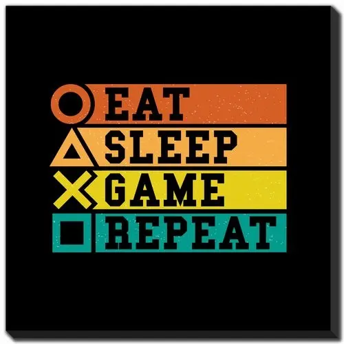  Eat Sleep Game Repeat  Canvas-1