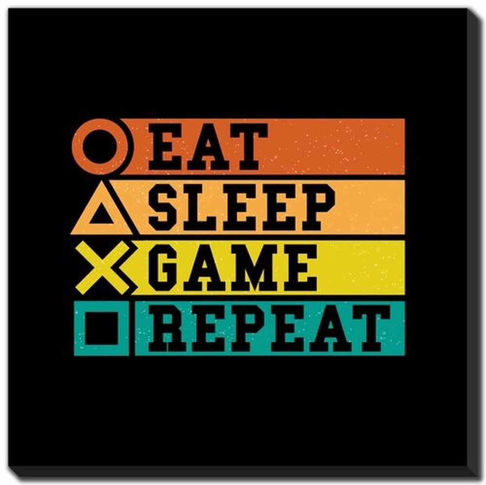 "Eat Sleep Game Repeat" Canvas