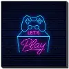 Neon Gaming 3 Blue and Purple Canvas