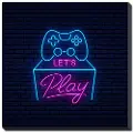 Neon Gaming 3 Blue and Purple Canvas