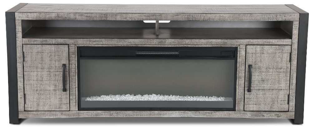 Ferrand Gray 78" Crystal Fireplace TV Stand