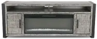 Ferrand Gray 78  Crystal Fireplace TV Stand