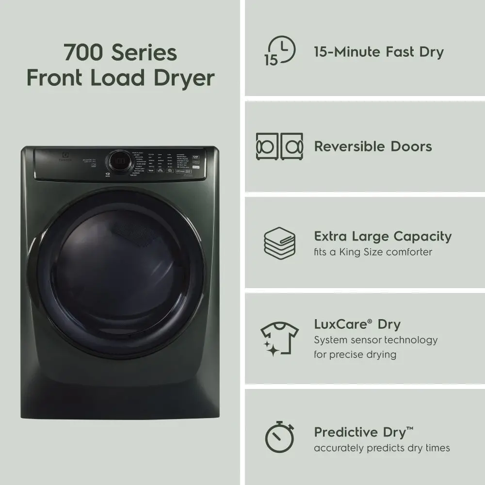 ELFG7738AA Electrolux 8 Cu Ft Gas Dryer - Alpine Green-4